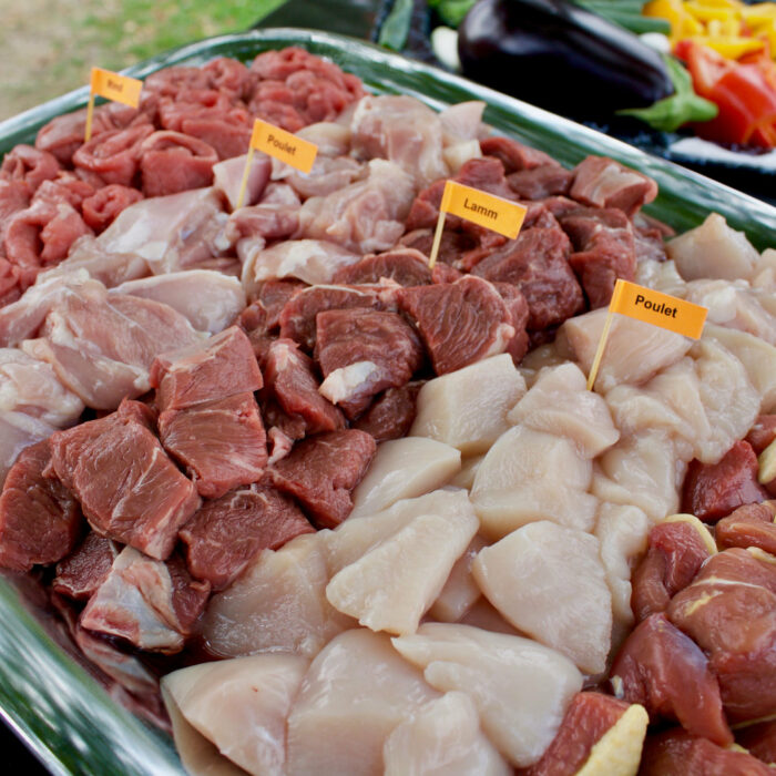 Verschiedene Sorten auf Fleischplatte